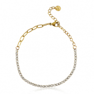 Bracelets en acier Inox Doré-cristal