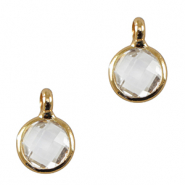 Pendentifs en verre Crystal Glass 7mm Cristal-dor&eacute;