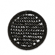 Pendentifs au crochet avec perles à facettes 35mm Noir