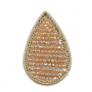 Pendentifs au crochet avec perles à facettes goutte Rose crème