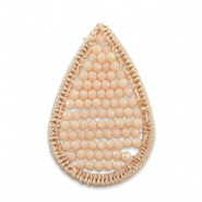 Pendentifs au crochet avec perles à facettes goutte Rose pêche