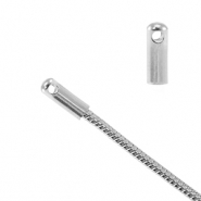 Apprêts en acier Inox embout pour chaîne maille jaseron serpentine Ø1.7mm Argenté