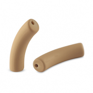 Perles tubes acryliques mat Camel