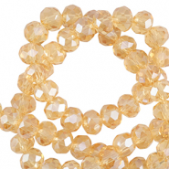 Perles à facettes 4x3mm disque Heishi Jaune souci-pearl shine coating