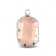 Pendentifs en verre Crystal Glass rectangle Rose-argenté