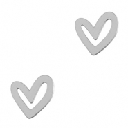 Breloques en acier Inox coeur Argenté