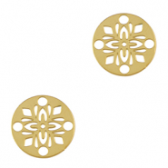 Breloques en acier Inox connecteur boh&egrave;mes 14mm Dor&eacute;