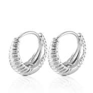 M&eacute;tal TQ laiton boucles d'oreilles Argent&eacute;