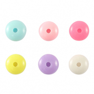 Perles aspect acrylique  rondelles Multicolore pastel