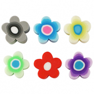 Perles en polymère fleur 9mm Multicolore