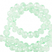 Perles &agrave; facettes 6x4mm disque Heishi Vert menthe doux