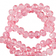 Perles à facettes 6x4mm disque Heishi Rose peonia