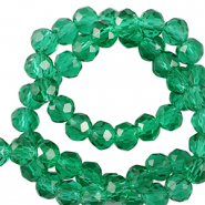 Perles &agrave; facettes 4x3mm disque Heishi Vert eden