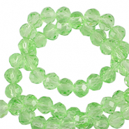 Perles à facettes 4x3mm disque Heishi Vert printemps
