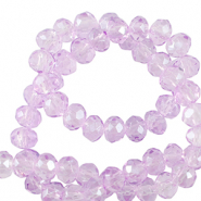 Perles à facettes 3x2mm disque Heishi Violet orchidée clair