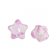 Perles acryliques étoile Rose violet transparent