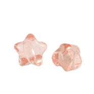 Perles acryliques étoile Rose saumon transparent