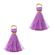 Pompons 2cm Dor&eacute;-violet paisley