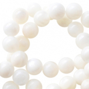 Perles coquillage rond 3mm blanc-pearl shine