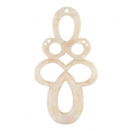 Pendentifs en résine baroque Blanc nacré-rose