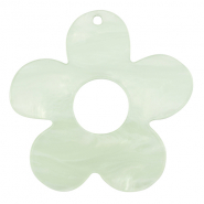 Pendentifs en résine fleur Vert menthe néon