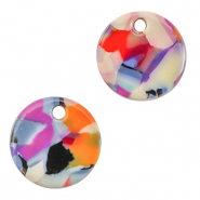 Pendentifs en résine 12mm Confetti multicolore