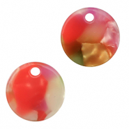 Pendentifs en résine 12mm Rose-vert multicolore