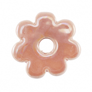 Perles en céramique DQ grecque fleur Rose blush
