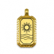 Breloques en m&eacute;tal DQ soleil Dor&eacute; (sans nickel)