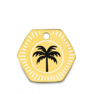 Breloques en acier Inox palmier Doré