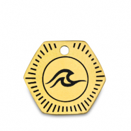 Breloques en acier Inox vague Doré