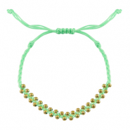 Bracelets tendance perles en acier inoxydable Vert menthe-doré