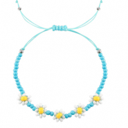 Bracelets tendance fleur Bleu-blanc