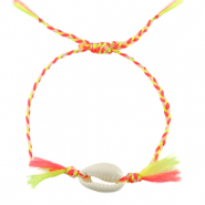 Bracelets tendance cauri Jaune néon-rose