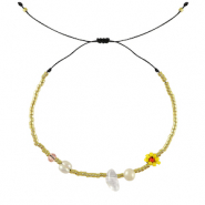 Bracelets tendance perles mixtes Jaune-rose-doré