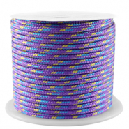 Cordelette 2mm Violet-bleu-dor&eacute;