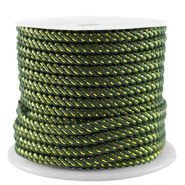 Cordon tendance 3mm Vert foncé-doré