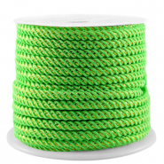 Cordon tendance 3mm Vert n&eacute;on-dor&eacute;