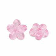 Perles acryliques fleur Transparent rose azalée