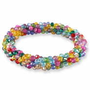 Bracelet perles à facettes Multicolore jaune-rose