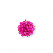 Boucles pendentifs facettées connecteur 16mm Fuchsia