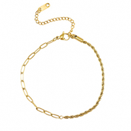 Bracelets en acier Inox torsadé & droit Doré