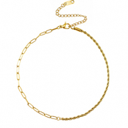 Chaines de cheville en acier Inox torsadé & droit Doré