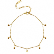 Bracelets en acier Inox boule Doré