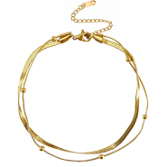 Chaines de cheville en acier Inox duo rangs Doré