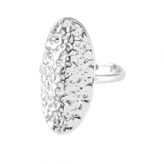 Bagues en acier Inox ovale Argenté