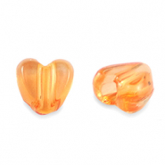 Perles acryliques cœur Transparent orange