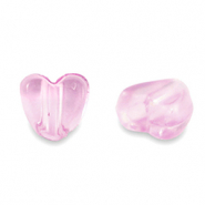 Perles acryliques cœur Transparent rose azalée