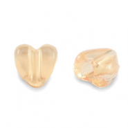 Perles acryliques cœur Transparent marron cuivre