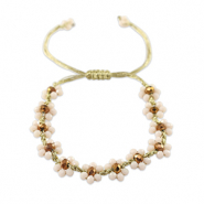 Chaînes de cheville perles à facettes fleur Rose lotus-marron topaze